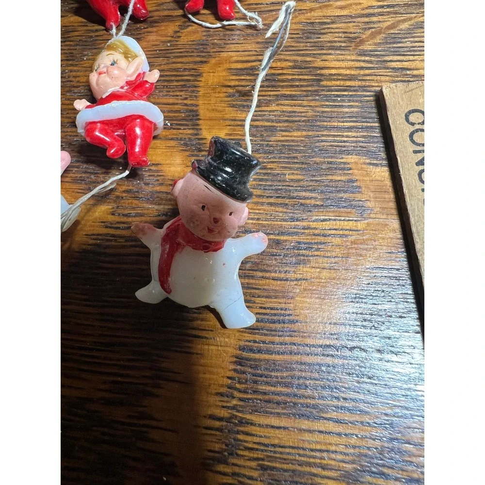 Vintage 50s 60s Mini Christmas Set 5 Santa Snowman Elf Hong Kong Retro